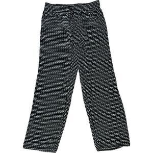 Ann Taylor LOFT Petites Black & White Lightweight Drawstring Pants. Small Petite